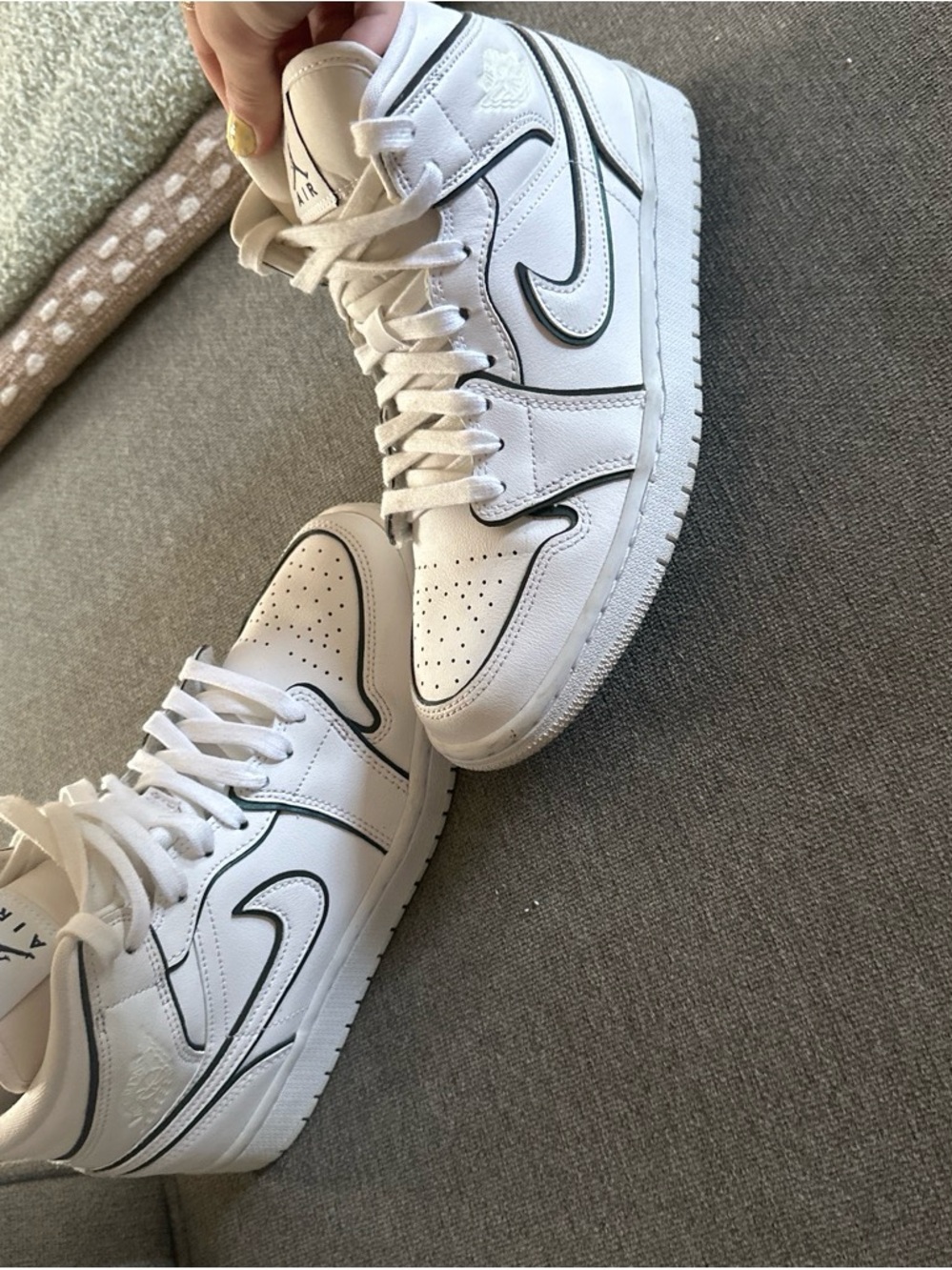 Nike Air Jordan 1 sneakers with black piping